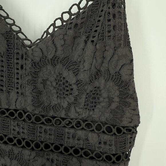 Storia Spaghetti Strap Lace Sheath Mini Dress size Small Gray New - Picture 4 of 14